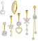 Vimmvid 7 Stück Bauchnabelpiercing Gold, Piercing Bauchnabel Belly Piercing Gold Für Frauen Bauchnabel Schmuck, Geeignet Für Jeden Kleidungsstil Und Den Täglichen Gebrauch