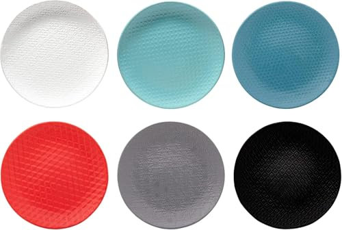 6er-Set Kuchenteller Ø22 cm Keramik INARI Dessertteller modern Steingut Kinderteller, Servierteller Desserts, Brotteller Tortenteller, Royal Porzellan Frühstücksteller Flachteller