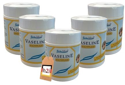 h2i Vaseline | 5 x 125g | Kosmetikum in Arzneibuchqualität | ohne Parfum & Farbstoffe | idealer Schutz für strapazierte Haut