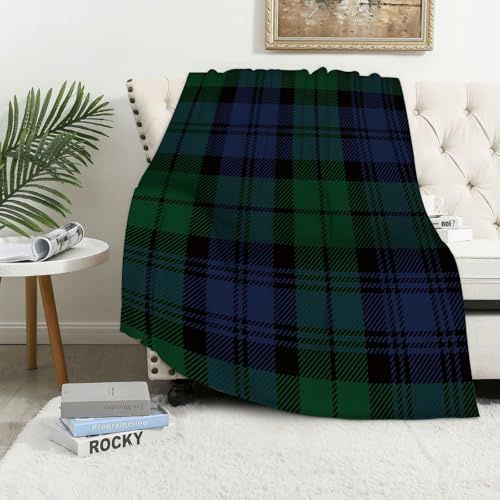 MAAPCHP Kuscheldecke Flauschig Decke Fleecedecke Park Family Tartan Plaid. Schottisches Wohndecke Warm Winter Weich,Decke Couch Blanket,Wohn- & Kuscheldecken 100 x 130 cm,Sofa überwurfdecke