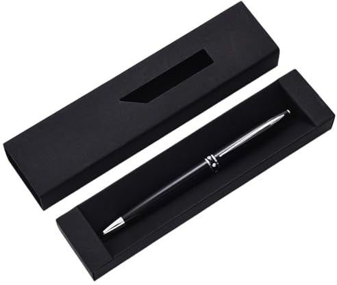 10 Stück Stifte Verpackung Box, 18x4x2cm Geschenkbox Schwarz, Geschenke Box, Rechteckige Kartonetui für Kugelschreiber, Bürobedarf, Schmuck, Hochzeit, Geburtstag, Souvenir (Mit Fenster, Kein Stift)