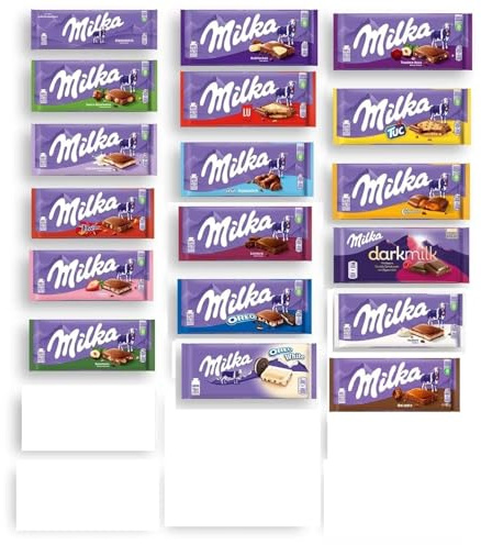 24 Tafeln M i l k a Schokoladen Mix aus 15 Sorten 80-100g + Space Keks Gratis a 45g