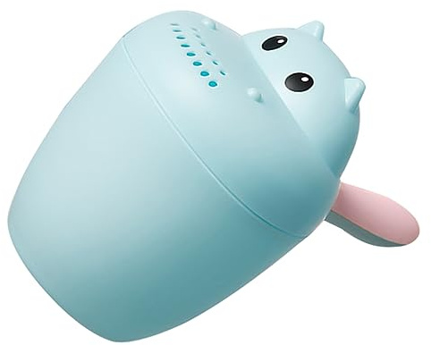 Babyshampoo Becher 1 Stück aus Kunststoff, Tierform, zum Haarewaschen | Sprinkler Design mit Einhand Ausgießen, Schützt Augen vor Wasser und Shampoo, Blau, Kontrolliertes Spülen