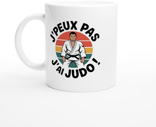 PassionCadeau Mug judo – J’peux pas j’ai judo – Mug humour – tasse anniversaire – idée cadeau homme – tasse fun original