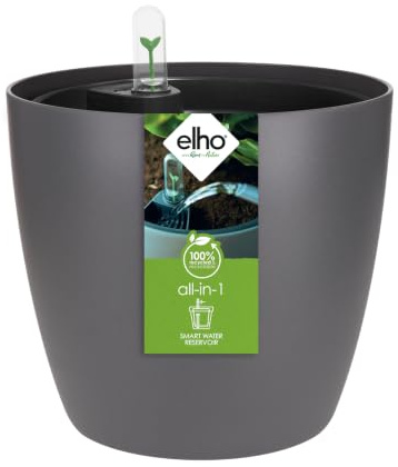elho All-In-1 Brussel Rund 18 mit Bewässerungssystem Blumentopf - Anthracite
