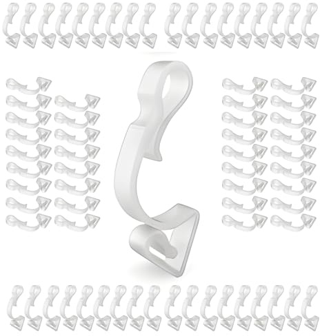 Fabulouz Gutter Hooks for Outdoor Lights, 80 Pack, Giant White Clips | Large, Reusable, Suitable for Outdoor Use, 68 x 30 x 12mm Each, For Fairy, Icicle and String Lights, Roof and Garden Displays