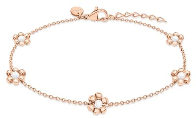 s.Oliver Damen Schmuck – Halsketten, Armbänder & Fußketten mit Blumenanhängern in verschiedenen Farben