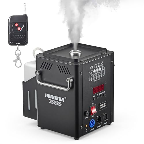 BORGOVA Vertical 1500W DMX Fog Machine with Wireless Remote Timer
