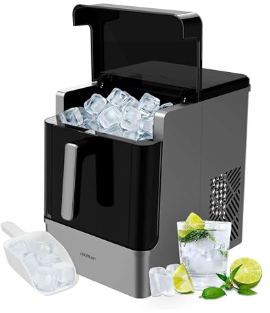 Cecotec Machine à Glaçons Chillin' Ice 2300, 23 kg/24 h, Glaçons Solides | Bac à Glaçons de 1,8 kg, Réservoir d'Eau de 2 L, Compresseur avec Refroidissement par Air, Glace Toujours Disponible