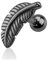 BlackAmazement 316L Edelstahl Cartilage Tragus Helix Barbell Ohrstecker Feder Feather Silber Gold schwarz Herren Damen (Schwarz)