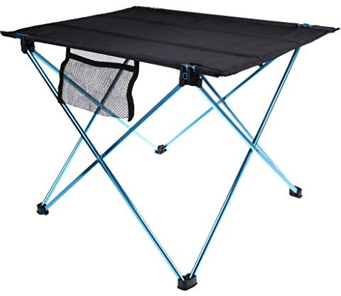 Tubayia Tragbar Leicht Klapptisch Campingtisch Gartentisch für Angeln Wandern Picknick Reisen (Blau)