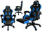 MT MALATEC Gaming Stuhl mit Fußstützen Regulierbar bis 150kg Blau - Ergonomiczny Gamer Stuhl - Schreibtischstuhl und Arbeitszimmer - Gaming Sessel mit Silokonräder 8978