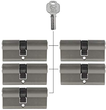 5x Profilzylinder 65 mm 30/35 gleichschließend Not- und Gefahrenfunktion inkl. 25 Schlüssel