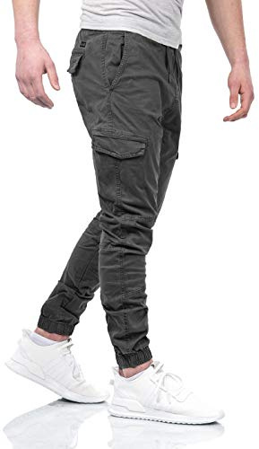 Indicode Herren Outdoor Cargohose Cargo Hose Stoff lang viele Taschen B698 [B698-Levi-Dunkelgrau-Gr.XXL]