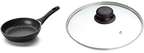 IBILI 440016 Poêle Natura 16 cm, Fonte, Schwarz & COUVERCLE VERRE TROU ANTI VAPEUR 16CM