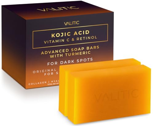 VALITIC Kojic Acid Vitamin C and Retinol Soap Bars for Dark Spots, 2 Pack