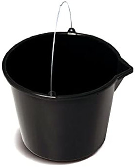 Multi-Purpose Black Plastic Bucket Metal Handle and a Practical Funnel Domestic and Industrial Use Building Garden - 20L (4.4 Gallon) (5)