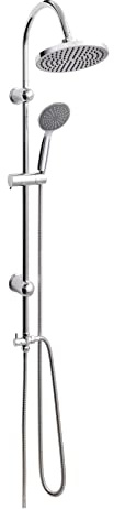 Gulfstream Komfort Duscharmatur Duscharmaturen Regendusche Duschsystem mit Duschkopf aus rostfreiem Edelstahl Mischbatterie Schwarz Chrom (BALI CHROM MIT THERMOSTAT)