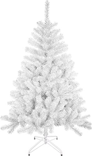 SOLAGUA Árbol de Navidad Artificial C/Efecto Brillo, Arboles con Hojas de Espumillón 120cm a 210cm de Primera Calidad, Súper Natural con el Soporte Metálico.(Blanco Brillo, 210cm 668Tips)