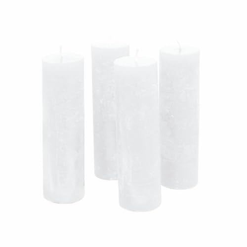 Loberon Kerze 4er Set Muriel, Creme | von Hand gefertigt, durchgefärbt & geruchslos, Lange Brenndauer, Advent, Adventskranz, Dekoration, Paraffinwachs