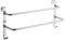 EMKE Double Towel Rail, Bathroom Over the Door Hanging Towel Rack with Hooks, Stainless Steel Sink Towel Holder with Large Space for Kitchen Toilet Hotel Shower Room, Chrome