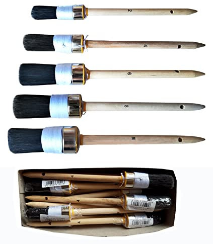 Profi Lackpinsel Pinsel Naturborsten Lasurpinsel Farbpinsel Rundpinsel doppelt-gebunden (Größe und Stückzahl Bitte in der Auswahlliste wählen!)(2xPinsel Größe 4(Ø20mm)…)