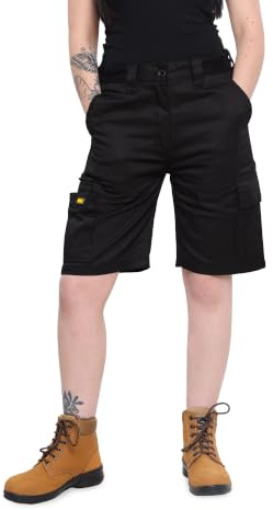 MIG Womens Cargo Combat Work Shorts, Sizes 8-18, Navy or Black | Women's combat cargo work shorts for practical workwear, available in navy or black and sizes 8-18
