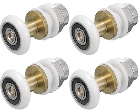 sourcing map 20mm Diameter Sliding Door Pulleys, Partiality Glass Bearing Rollers for Bathroom Kitchen Sliding Door Wheels Replacement, Pack of 4