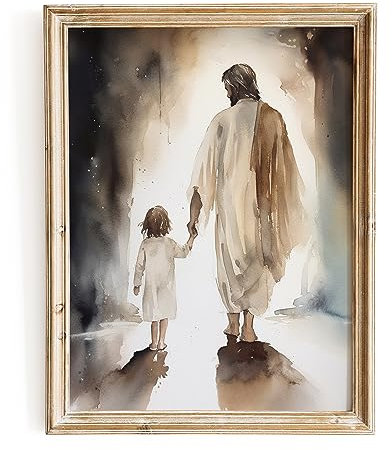 ESSEN Life Christliche Bibel-Wandkunst, Jesus-Poster, minimalistisch, Boho, christliche Heimdekoration, perfekte religiöse Wandkunst, Geschenk für Frauen, 20,3 x 25,4 cm ohne Rahmen