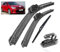 Juego de escobillas limpiaparabrisas delanteras y traseras compatible con Kia Rio 4 2017-2023, parabrisas, ventana, lluvia, cepillos de 24+16+11