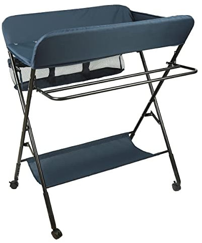 Table à Langer Pliable et Portable 2 en 1 - Réglable en Hauteur Avec Baignoire Pour Bébé de la Naissance à 12 Mois