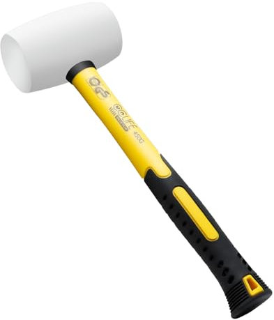 CCLIFE Martello di gomma bianco 450g Martello in gomma a doppia faccia certificato TÜV e GS, ideale per pavimenti e piastrelle