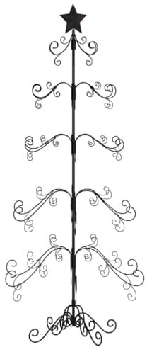 vidaXL Metall Weihnachtsbaum für Dekorationen, Christbaum mit 5 Ebenen, Platzsparend DIY Dekoration, Weihnachtsschmuck Weihnachtsdeko, Schwarz 150cm