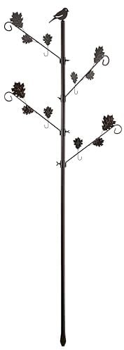 DIVCHI Bird Feeder Hanging Station Pole Birds Feeding Station Metal Stand for Small Birds Garden Decorations (Only Station, Feeder Not Included)