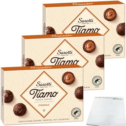 Sarotti Tiamo Cognac Sahne Trüffel 3er Pack (3x125g Packung) + usy Block