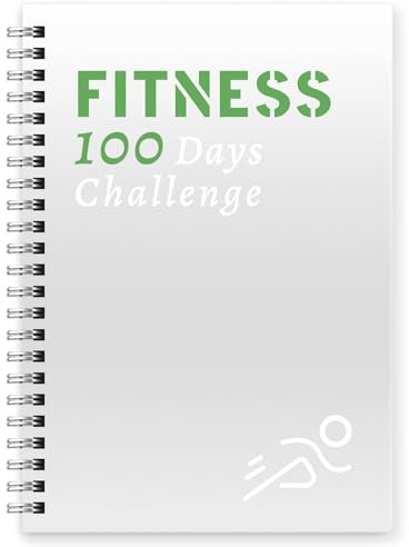 Harphia Fitness Journal Workout Planner 100 Days Challenge Fitness Tracker Notebook, A5(5.5 x 8.2) Workout Log Book Planner