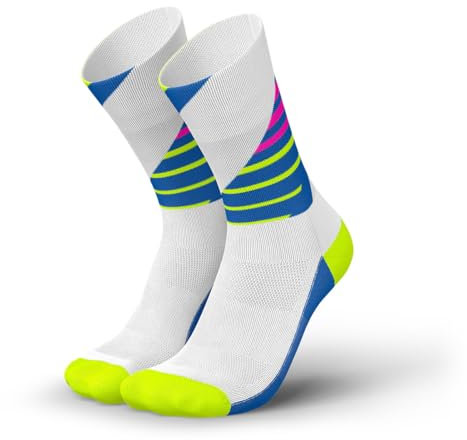 INCYLENCE Laufsocken für Damen und Herren mit leichter Kompression,1 Paar (DE/NL/SE/PL, Numerisch, 39, 42, Regular, Regular, Ladders White Canary)