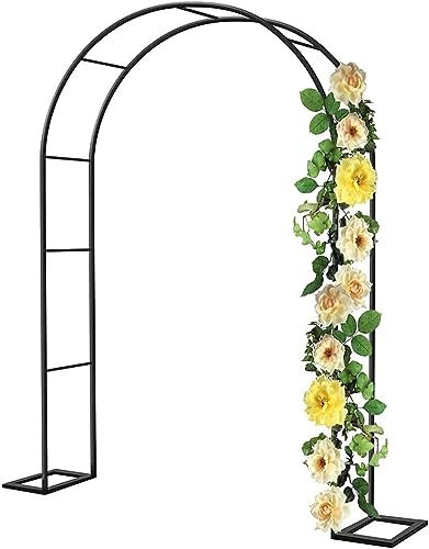 GueTTO Rosenbogen Torbogen Metall stabil Gartenbogen Pulverbeschichtetem Stahl Rankbogen Hochzeitsbogen Verzinkt 120cm 140cm 180cm 200cm 240cm 280cm 300cm 350cm,W350*H220cm