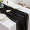 DROMCOM 2 Stück Tischläufer Schwarz Seihtuch Tischläufer, 300 x 80cm Musselin Tischläufer Modern Tischdeko, Boho Gaze Stoff, Rustikal Tischläufer Käsetuch Cheesecloth für Hochzeit, Geburtstag, Taufe