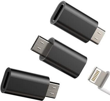 zoyuzan Lot de 3 adaptateurs Lightning vers micro USB - Convertisseur Lightning femelle vers micro USB mâle pour Samsung Galaxy S7 Active S6 Edge