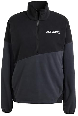 adidas Damen Terrex Multi Climawarm Fleece Anorak Sweatshirt, Black/Carbon, XXL