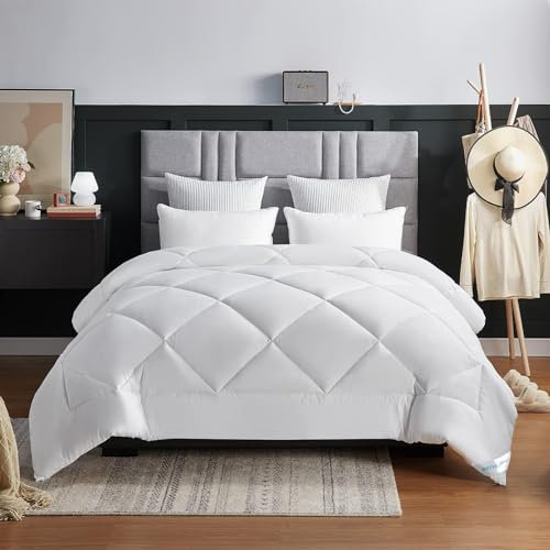 WAVVE Bettdecke 135x200 cm Winterdecke Warm, Steppdecke Winter 450gsm Mikrofaser Duvet 135x200cm, Weiche Kuschelige Steppbettdecke Weiß 135 x 200
