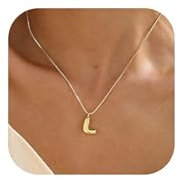 Halora Bubble Letter Necklace Gold Balloon Initial L Necklace Kette Mit Buchstaben Halskette Anhänger Buchstabenkette Damen
