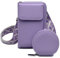 Sunolkie Borsa a Tracolla per Cellulari Donna - Piccola Borsa a Tracolla da Donna Elegante con Tracolla Larga in Pelle e Portamonete (viola)