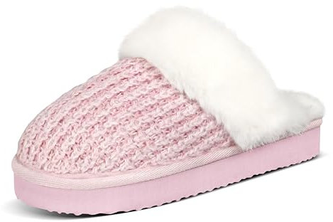 PIZZ ANNU Warme Hausschuhe Damen Winter Plüsch Rutschfeste Plattform Flauschig Pantoffeln mit Memory Foam Slippers für Innen/Außen Rosa 38/39 EU