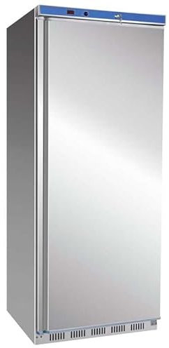 MBH - Congelador vertical profesional INOX con estantes para hostelería. Armario congelador industrial 600 litros acero inoxidable con estanterias para restaurante, panadería y pastelería.