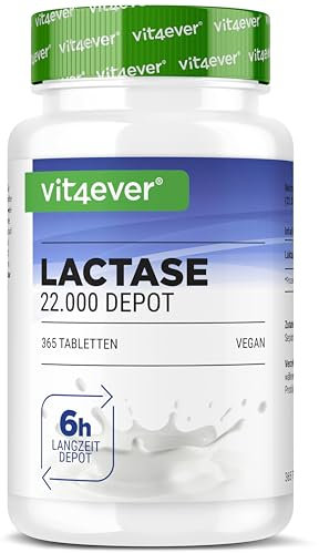 Lattasi 22.000 Depot - 365 compresse con effetto depot (Sepismart® a lento rilascio) - Alto dosaggio di 22.000 unità FCC - Per l'intolleranza al lattosio + intolleranza al latte - Senza additivi indes