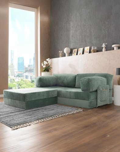 Teddy Eck-Sofa Wuuh Modulares Sofa mit Schlaffunktion Monolid Sofa Samt und Cord, Monolid Sofa Wuuh, Schlafzimmer Sofa, Teddy Sofas, Wohnzimmersofa, Schlafsofa, Sofabett, modernes Bodencouch