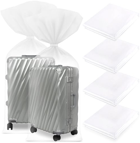 Hejo 4 Pièces Sac de Rangement Extra Larges, 100×150cm Grand Sac de Rangement Transparent, Sac Plastique Rangement, Sac Rangement Pour Bagages, Meubles, Consolateurs, Chaise