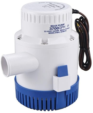 FreeTec Bomba de achique sumergible de 12 V, 235 LPM, bomba de agua de 40 mm, para caravanas, camping, marina, barco de pesca, piscina pequeña y fuente